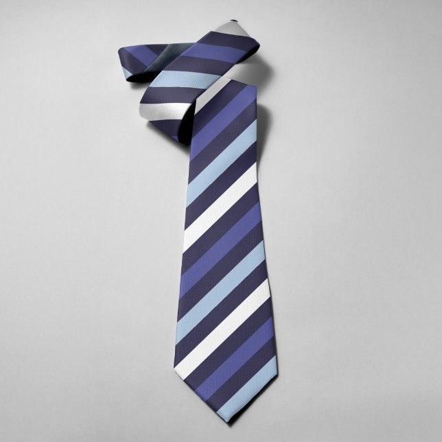 Blue Navy stripes Modern Classic Wedding Business Neck Tie (Creator Uploaded)