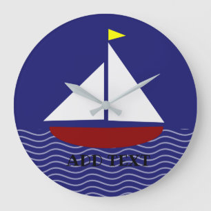 Blue navy style large clock