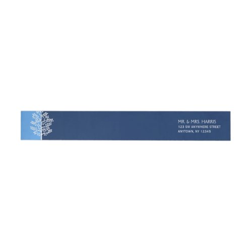 Blue Navy Tree of Life Bar Mitzvah Wrap Around Label