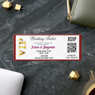 Blue Navy wedding Party Ticket Invitation