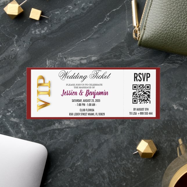 Blue Navy wedding Party Ticket Invitation (Insitu (Business))