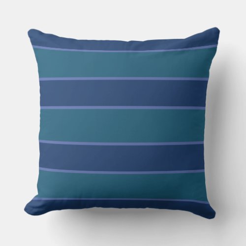 Blue Navy White Nautical Elegant Modern Stripes Ou Outdoor Pillow