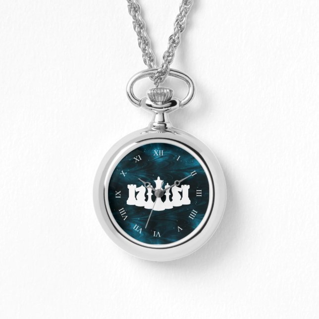 Blue Nebula Chess Piece Queen Watch (Front)
