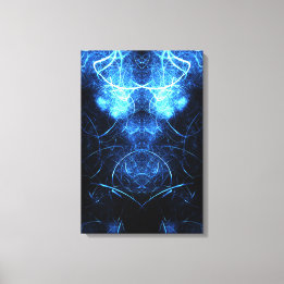 Blue Nebula Energy Fractal Art Canvas Print