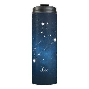 Blue Nebula Leo Zodiac Sign Thermal Tumbler
