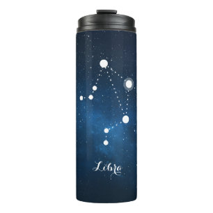 Blue Nebula  Libra Zodiac Sign Thermal Tumbler