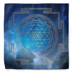 Blue Nebula Sri Yantra - Bandana