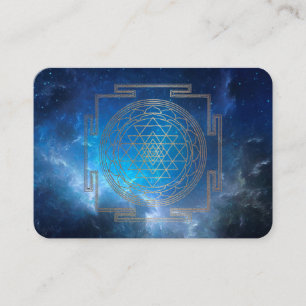 Blue Nebula Sri Yantra - Business Card