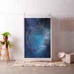 Blue Nebula Sri Yantra - Fabric