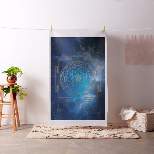 Blue Nebula Sri Yantra - Fabric