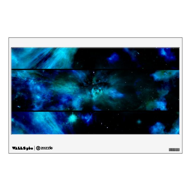 Blue Nebula Windows in Space Wall Decal (Front)