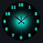 Blue Neon 10.75" Large Clock<br><div class="desc">Neon Wall Clock</div>
