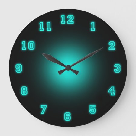 Blue Neon 10.75" Large Clock