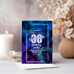Blue Neon 30th Birthday Party Invitation<br><div class="desc">Step into a world of vibrant celebration with our Neon 30th Birthday Invitation. This invitation isn't just a card; it's a burst of energy and color designed to infuse your milestone celebration with the dynamic glow of neon lights. Unveil the electrifying atmosphere with our Neon 30th Birthday Invitation. Each detail,...</div>