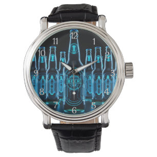 Blue Neon Beer Bottles Watch