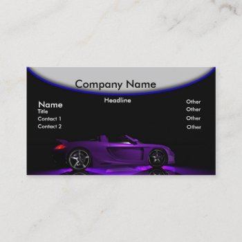 Blue Neon Car Business Card by Dreamleaf_Printing at Zazzle