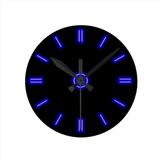 Blue Neon Clock
