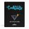 Blue Neon Cocktail Recipe Organizer Martini Glass