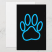 Blue Neon Dog Paw Print (Front/Back)