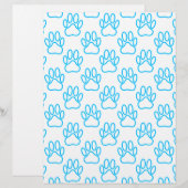 Blue Neon Dog Paw Print Pattern (Front/Back)