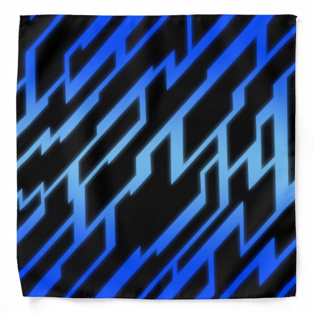 Blue "Neon Geometry" Bandana (Front)