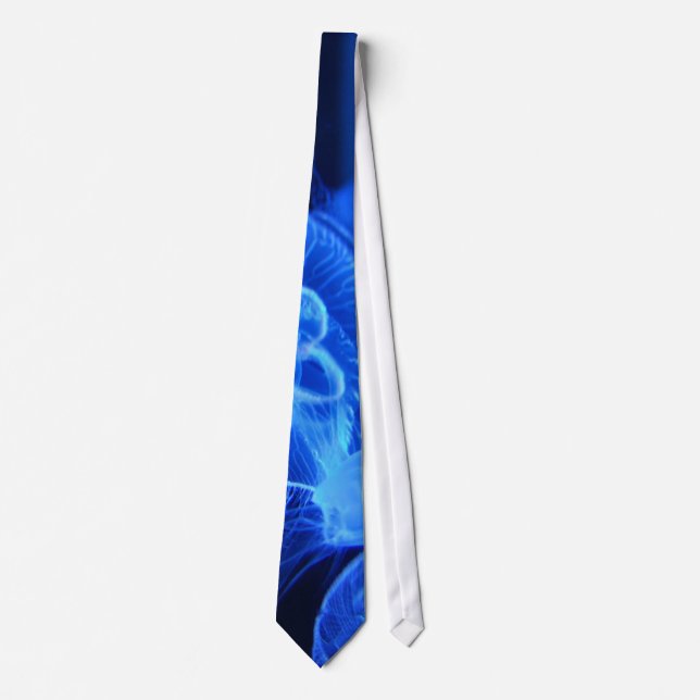 Blue Neon Jellyfish Neck Tie (Front)
