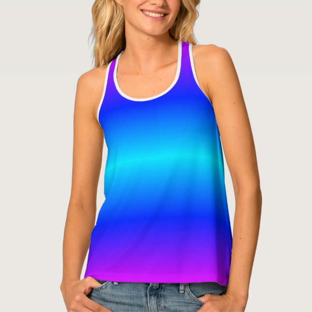Blue Neon Light Tank Top (Front)