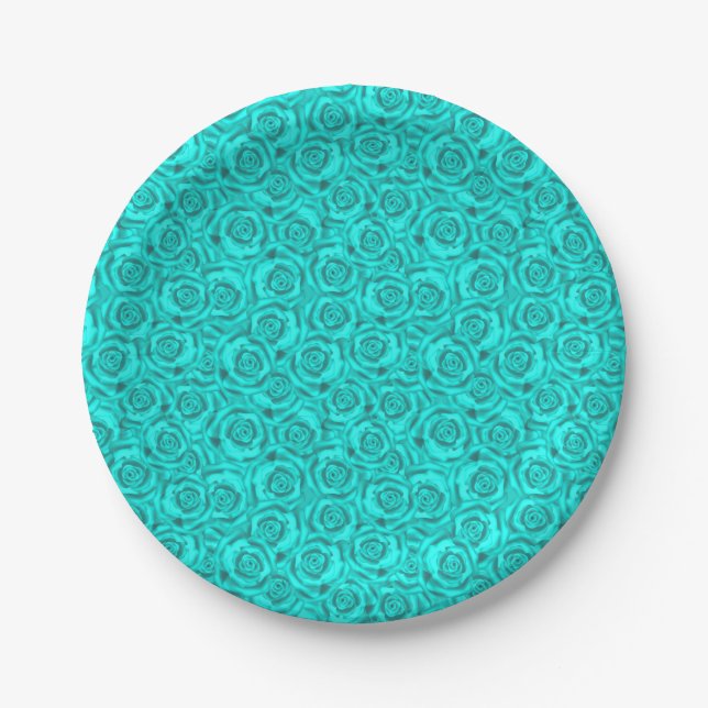 blue neon paper plates (Front)