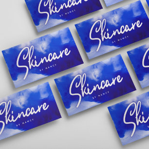 Blue Neon Skincare Script Business Card