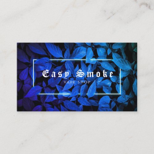 Blue Neon Vape Shop Business Card