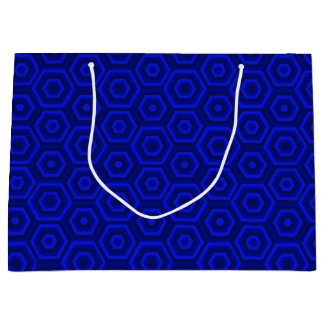 Blue Nested Hexagons Large Gift Bag