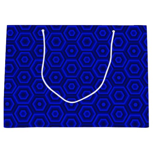 Blue Nested Hexagons Large Gift Bag