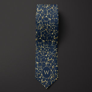 Blue Neural Network Pattern Neck Tie
