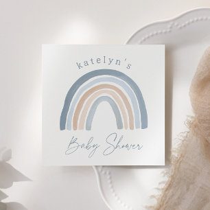 Blue Neutral Boho Rainbow Baby Shower Napkins