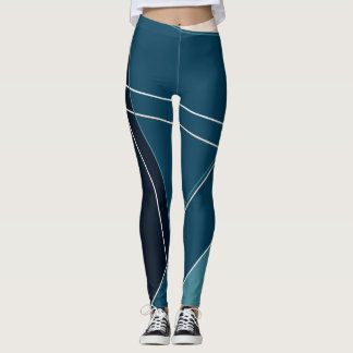 Blue & Neutral Geometrical Leggings