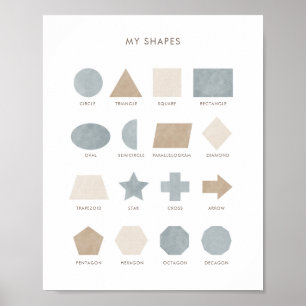 Blue Neutral Shapes Educational Classroom Decor