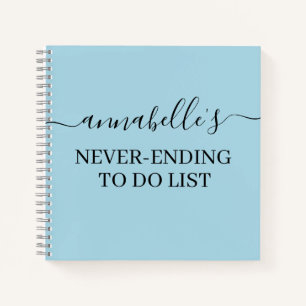 Blue Never Ending To Do List Notebook