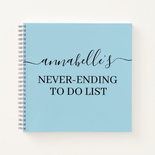 Blue Never Ending To Do List Notebook