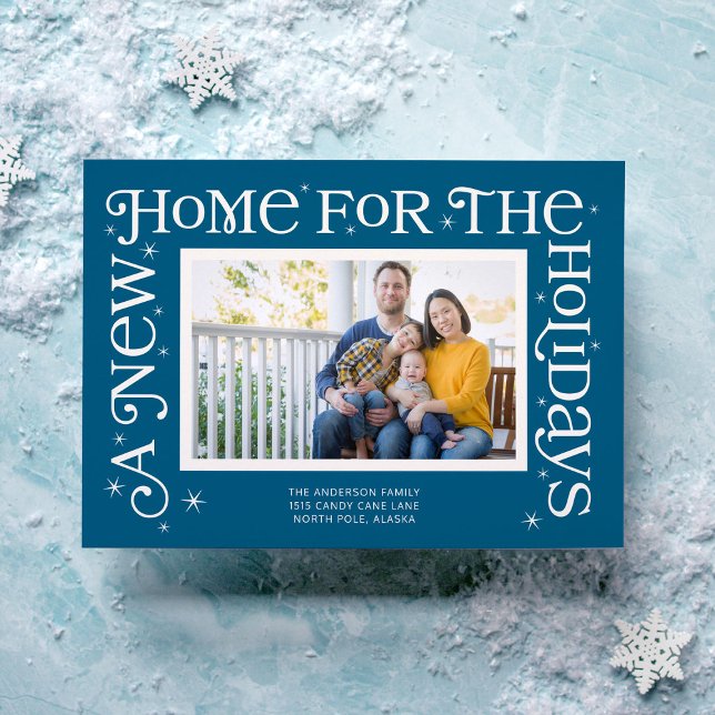 Blue New Home for the Holidays Photo  Holiday Card (Creator Uploaded)
