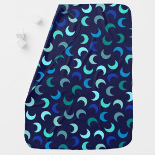 Blue New Moon Pattern Baby Blanket