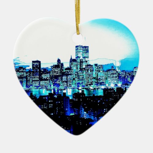 Blue New York Ceramic Ornament