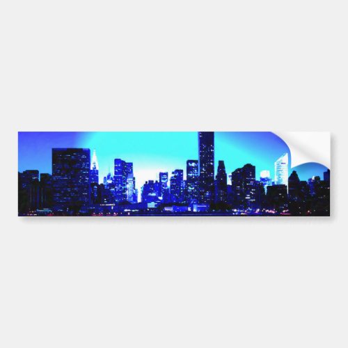 Blue New York City Bumper Sticker