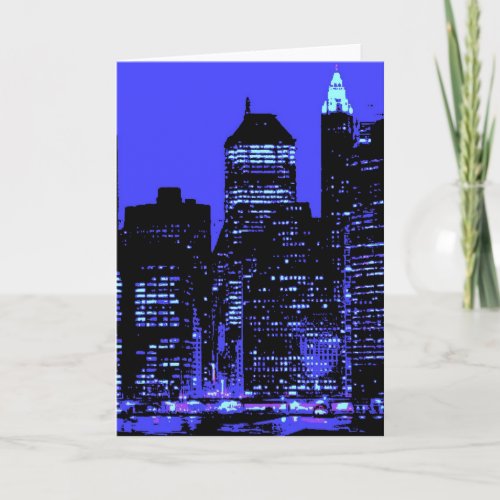 Blue New York City Card