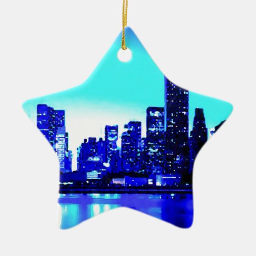 Blue New York City Ceramic Ornament