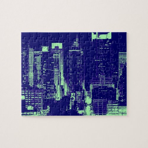 Blue New York City Jigsaw Puzzle