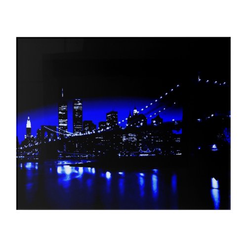 Blue New York City Night Acrylic Print