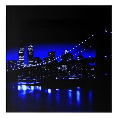 Blue New York City Night Acrylic Print