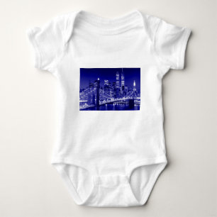 Blue New York City Night Baby Bodysuit