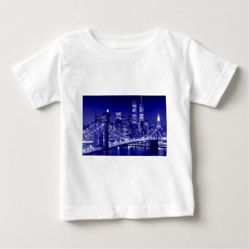 Blue New York City Night Baby T_Shirt