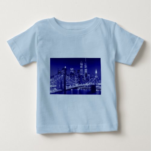 Blue New York City Night Baby T_Shirt